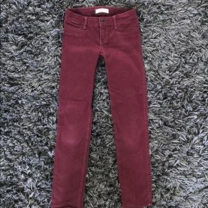Abercrombie kids maroon super skinny jeans 12 slim